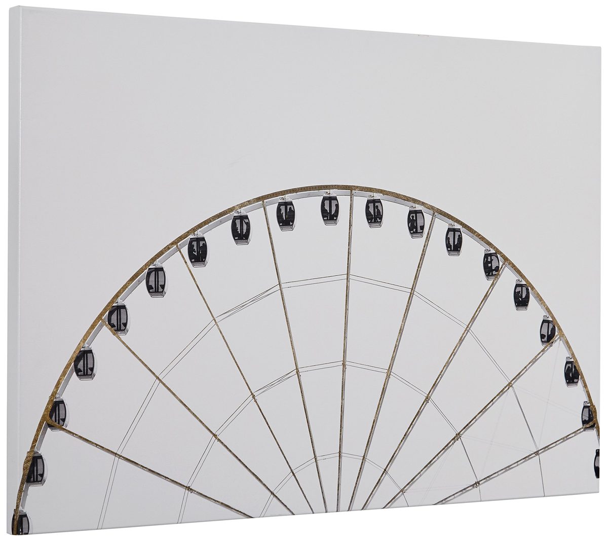 Amazon Brand – Rivet Black and White Print of The Golden Ferris Wheel on Canvas Wall Art 15" x 10"