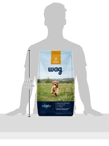 Amazon Brand - Wag Dry Dog Food for Puppies, Chicken & Lentil Recipe (15 lb. Bag)