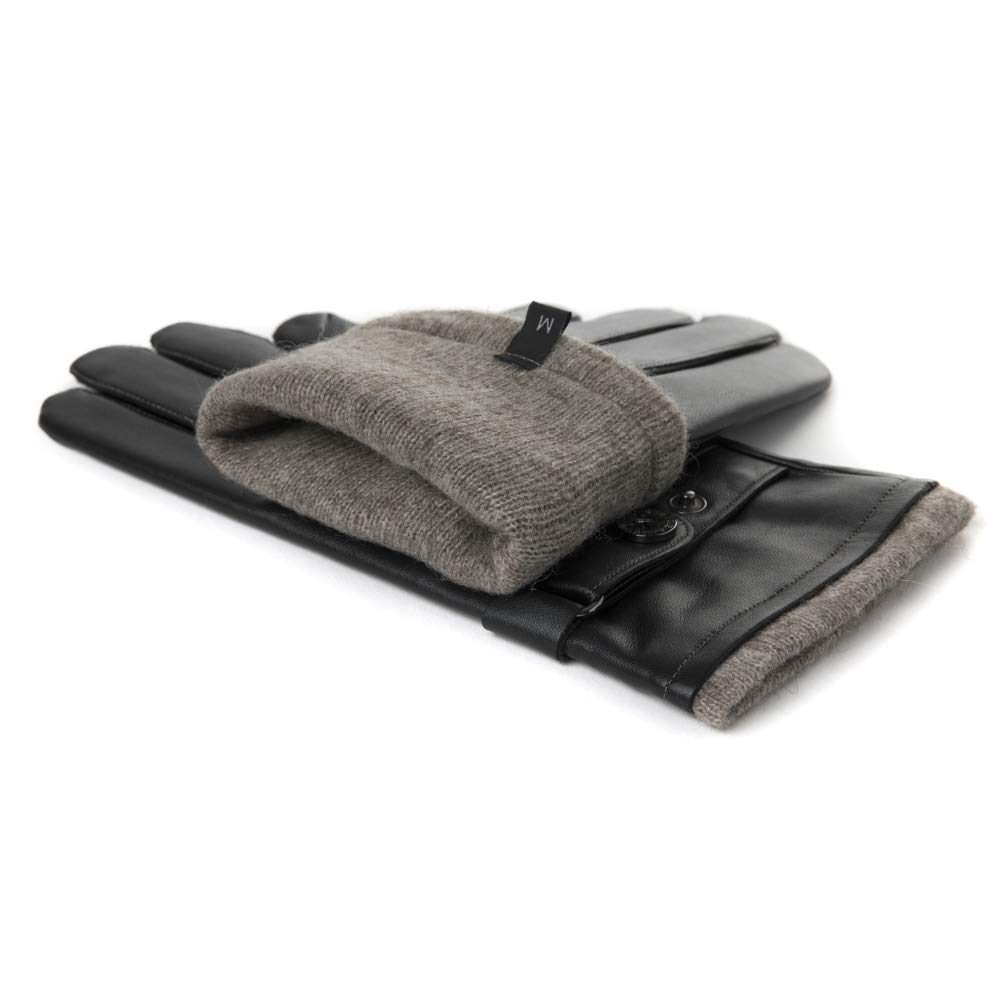 Winter Warm Wool Lined Driving Motorcycle Dress Gloves For Men Women 3 Size Black