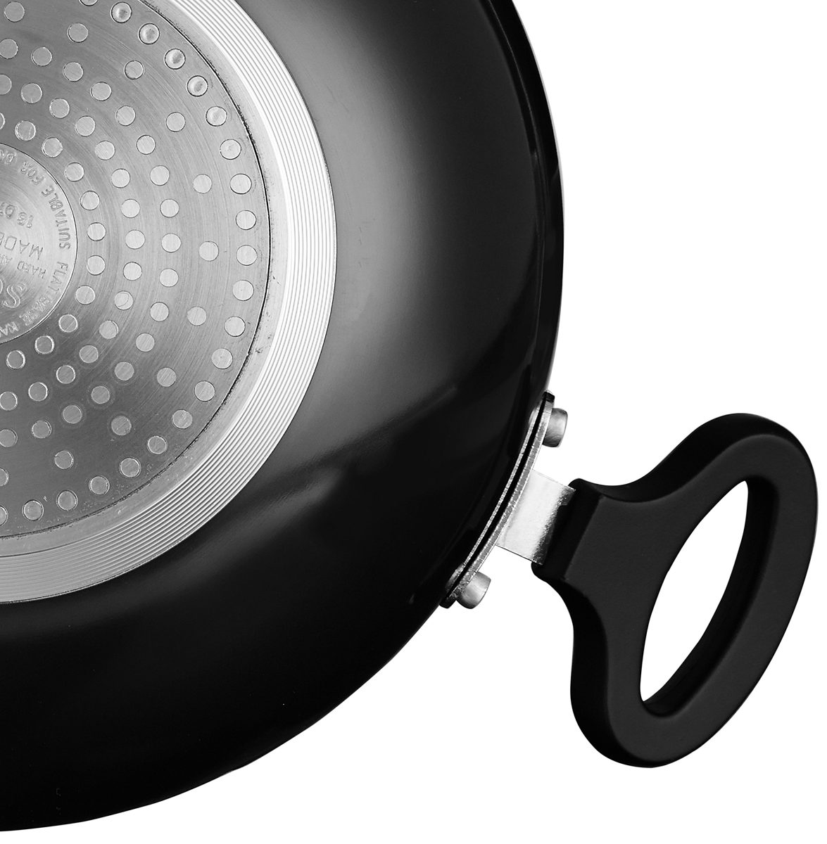 Amazon Brand - Solimo Hard Anodized Kadai with Glass Lid, 20 cm, (Induction and Gas Compatible), Black
