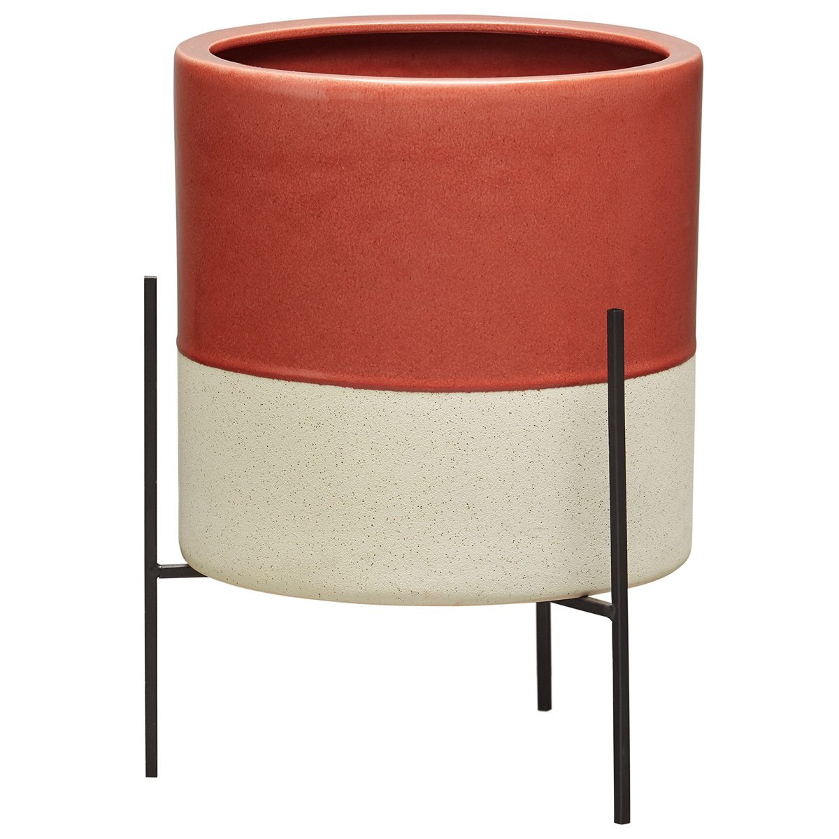 Amazon Brand – Rivet Mid-Century Ceramic Planter with Stand, 17"H, Salmon