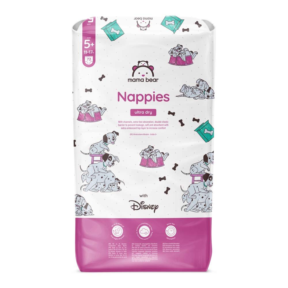 Mama Bear Disney - 144 Ultra Dry Nappies - Size 5+ (11-17 kg)