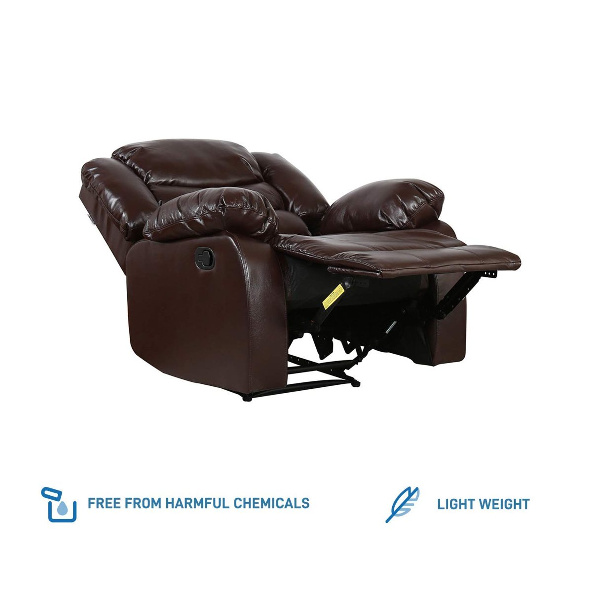 Amazon Brand - Solimo Delphi Single Seater Leatherette Recliner (Brown)