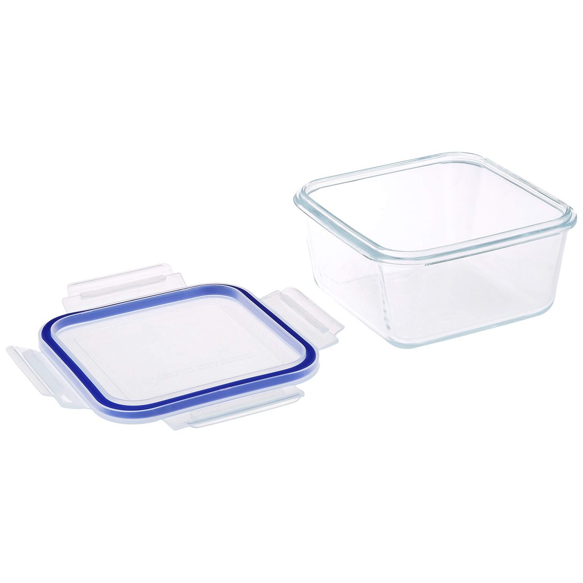 (Renewed) Amazon Brand - Solimo Square Glass Storage Container Set, 900ml, Set of 3, Transparent