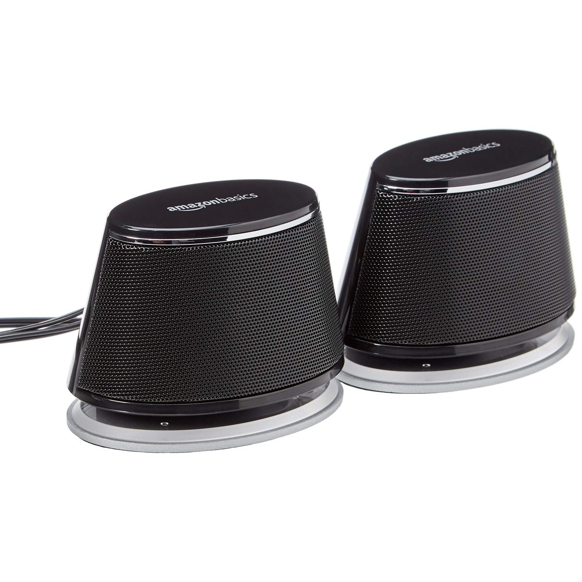 AmazonBasics USB-Powered Computer Speakers with Dynamic Sound, Black, 4-Pack