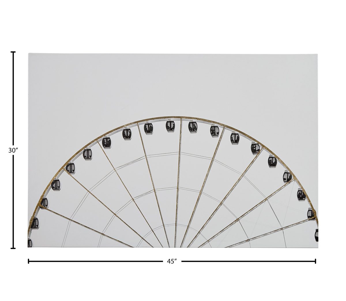 Amazon Brand – Rivet Black and White Print of the Golden Ferris Wheel on Canvas 45" x 30"