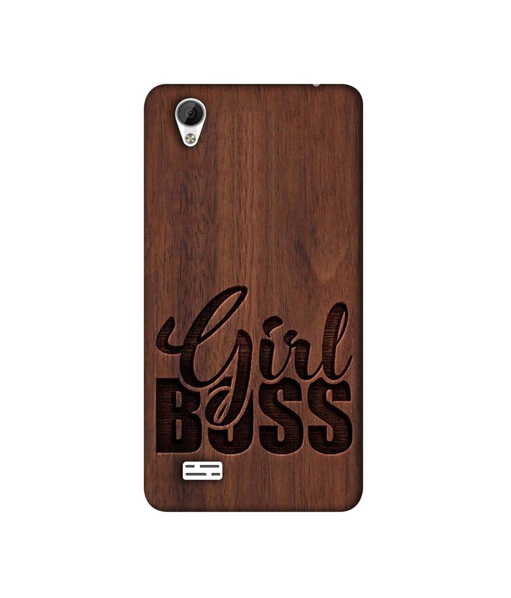 Amazon Brand - Solimo Designer Girl Boss On Wood 3D Printed Hard Back Case Mobile Cover for Vivo Y31