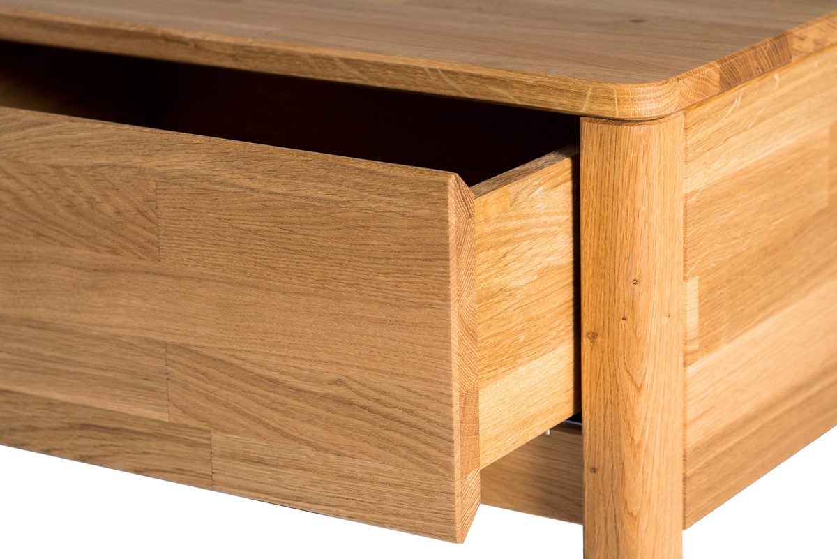 Amazon Brand - Alkove Hayes 1-Drawer Solid Wood Nightstand, 56 x 44 x 47cm, Wild Oak