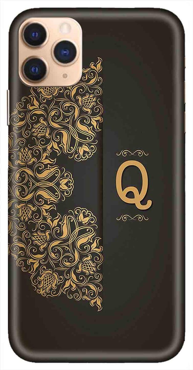 Amazon Brand - Solimo Designer Black Pattern Alphabet-Q 3D Printed Hard Back Case Mobile Cover for Apple iPhone 11 Pro Max