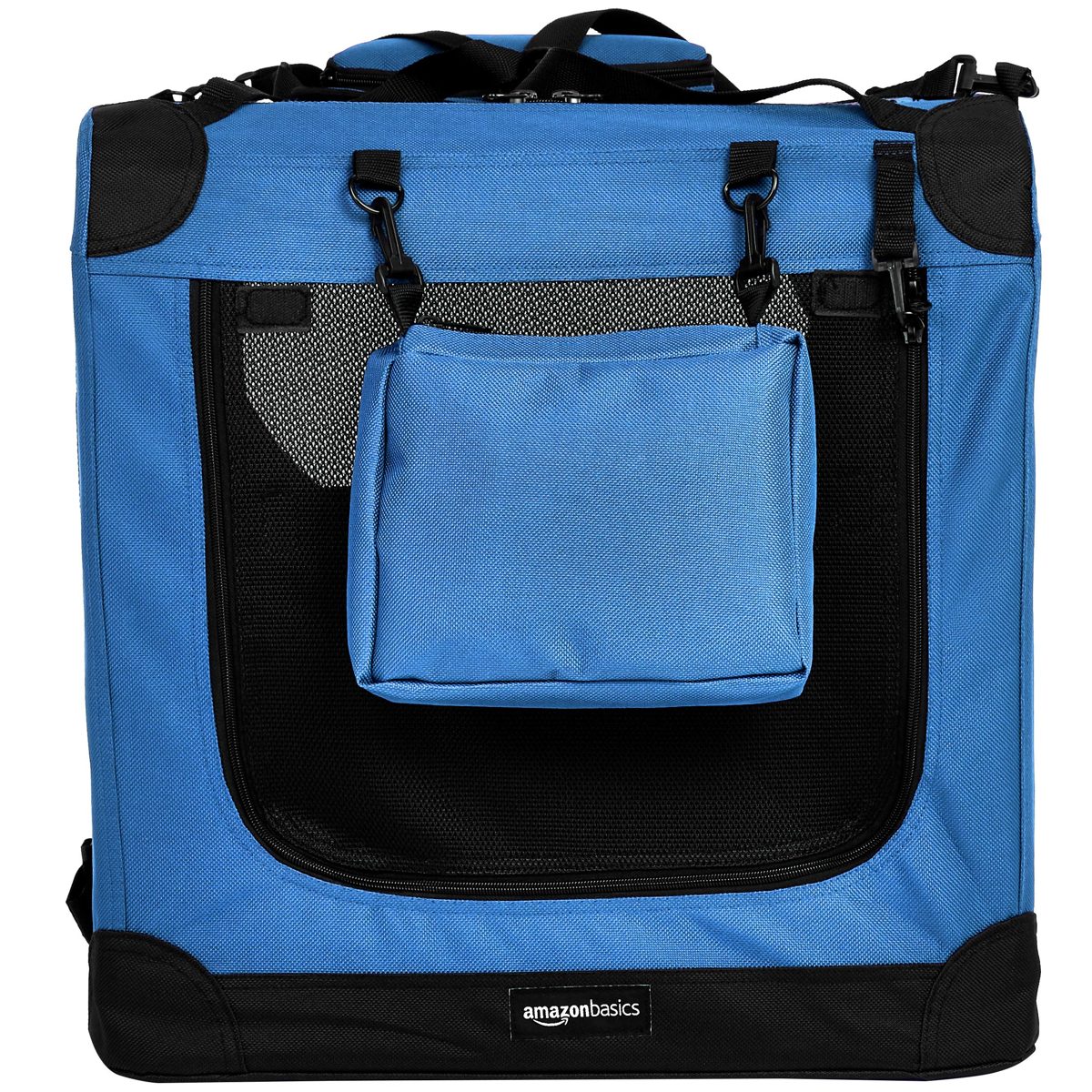 AmazonBasics Premium Folding Portable Soft Pet Dog Crate Carrier Kennel - 30 x 21 x 21 Inches, Blue