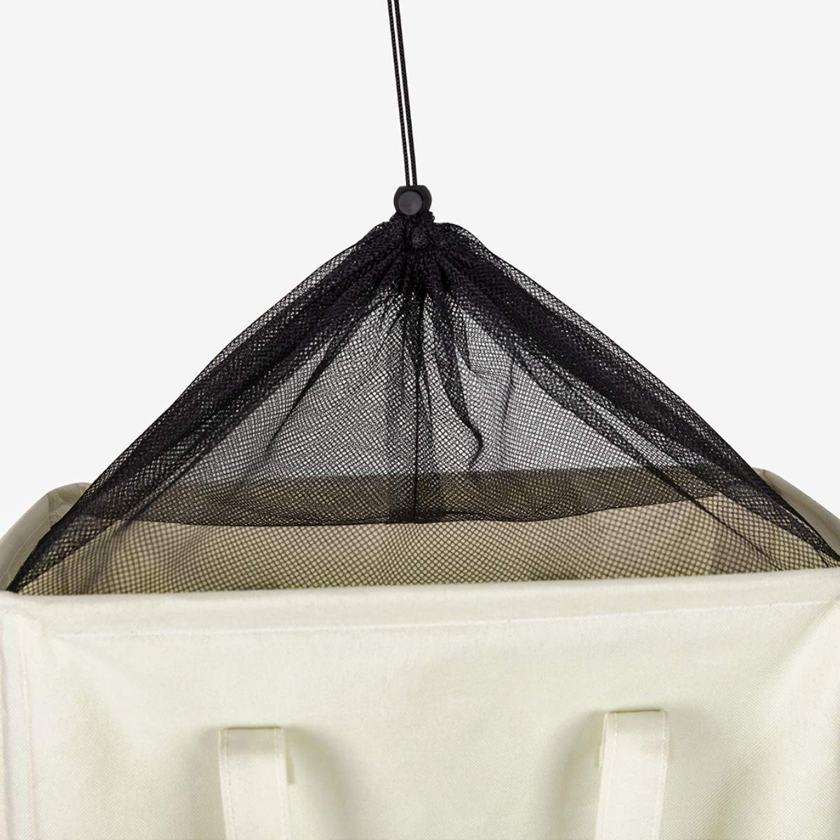 UMI 45L Slim Laundry Basket with Handles Small Portable Laundry Basket Thin Dirty Laundry Basket Foldable Clothes Storage Container 21 Inch Beige