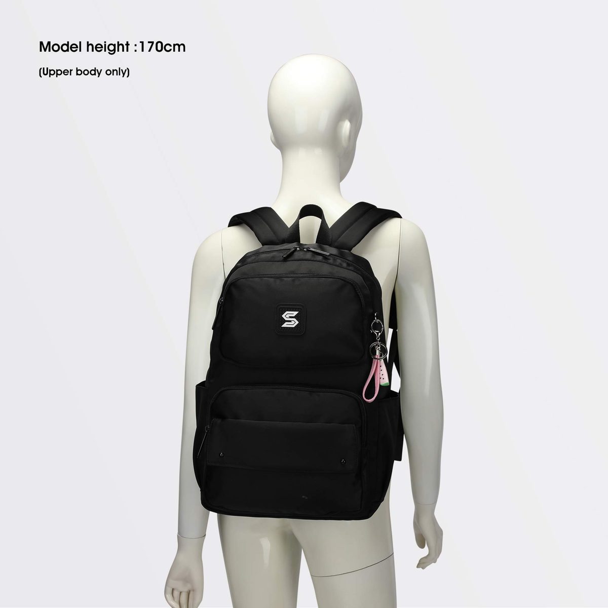Caran·Y Kids Backpack for Boy and Girl Over 10 Years Old (L-18 inc, Black)
