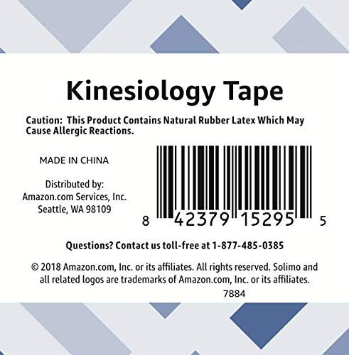 Amazon Brand - Solimo Kinesiology Tape Synthetic Y Strips, Blue, 1 Roll of 20, 2" x 10" Strips