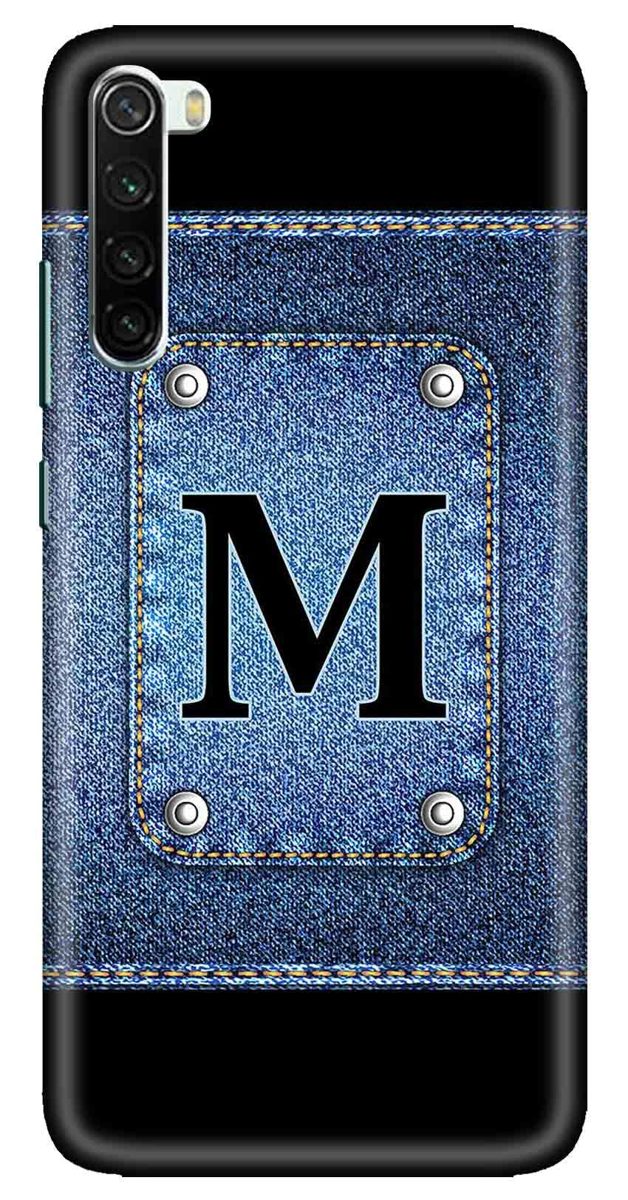 Amazon Brand - Solimo Designer Button Jeans Alphabet-M 3D Printed Hard Back Case Mobile Cover for Xiaomi Redmi Note 8