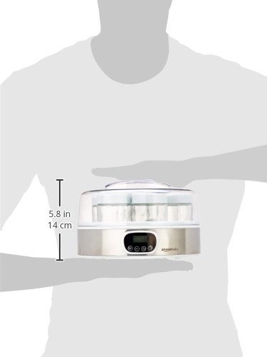 AmazonBasics Yoghurt Maker with Timer and 7 Glasses, Individual