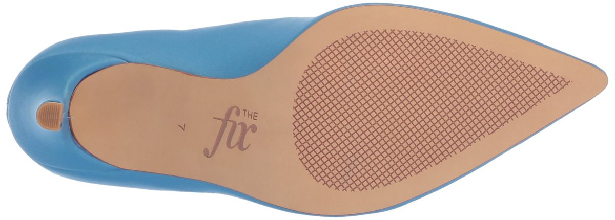 Amazon Brand - The Fix Women's Becca Pointed Toe Sock Boot, Cielo Blue Stretch Satin, 9.5 B US