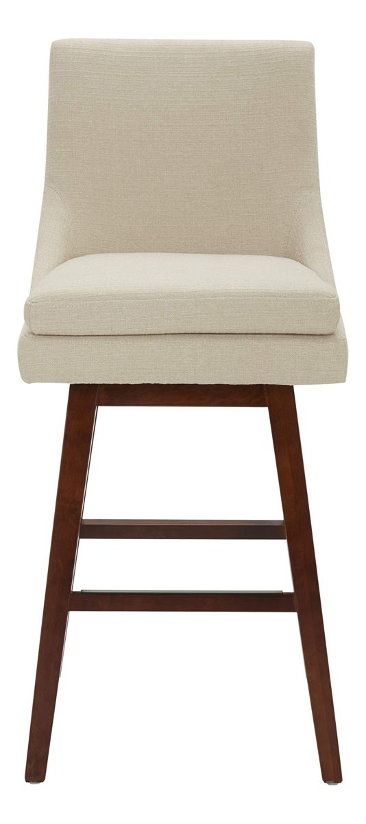 Amazon Brand – Stone & Beam Alaina Contemporary High-Back Swivel Seat Bar Stool, 43"H, Hemp