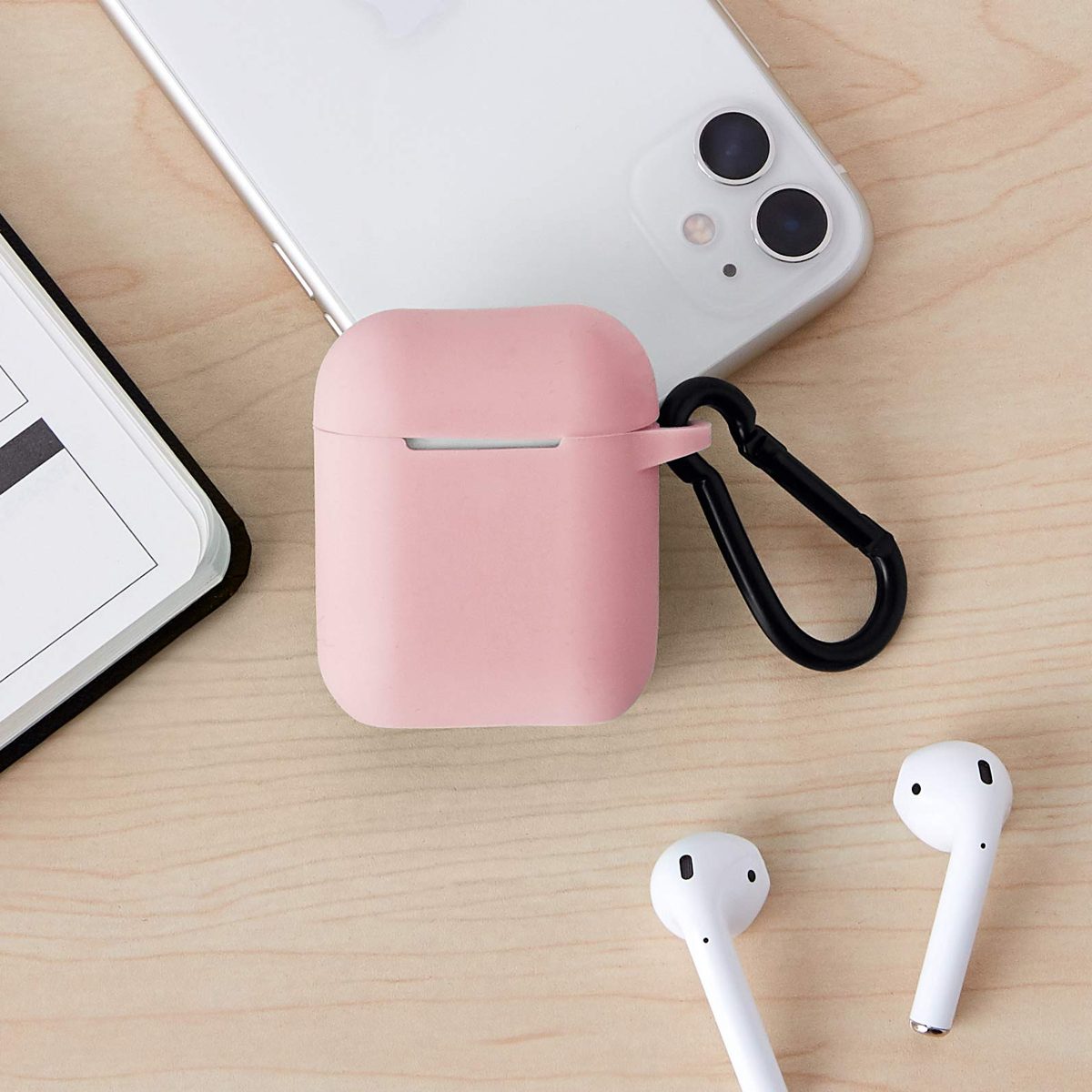 AmazonBasics Premium AirPods Case Compatible with Apple AirPods 1st and 2nd Generation Pink