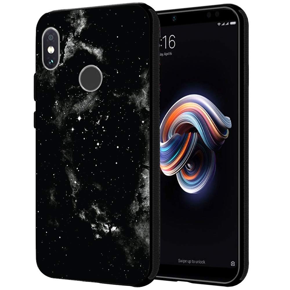 Amazon Brand - Solimo Designer Black Universe Printed Hard Back Case Mobile Cover for Redmi Note 6 Pro