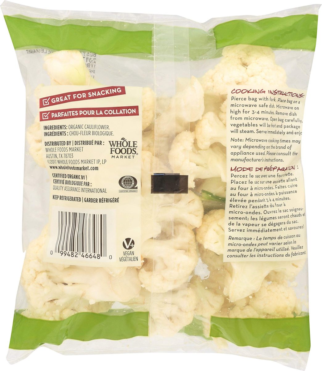 365 EVERYDAY VALUE Organic Cauliflower Florets, 10 OZ