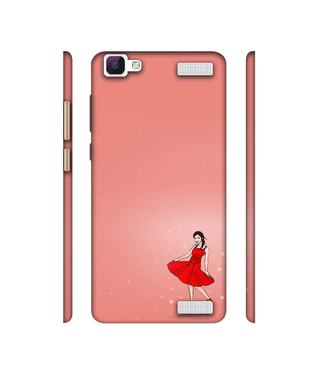 Amazon Brand - Solimo Designer Red Dress Lady 3D Printed Hard Back Case Mobile Cover for Vivo V1 Max