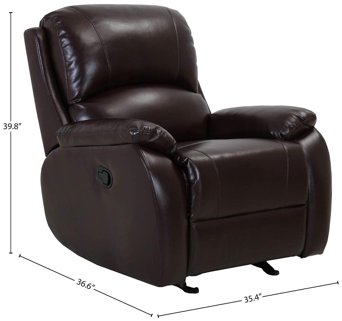 Amazon Brand – Ravenna Home Oakesdale Contemporary Recliner, 35.4"W, Cerritos Red-Brown