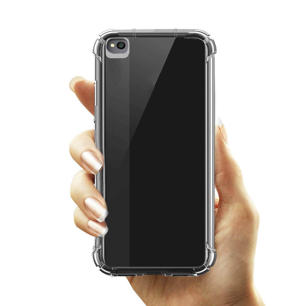 (Renewed) Amazon Brand - Solimo Protective Mobile Cover (Soft & Flexible Back Case) for Redmi Go (Transparent)