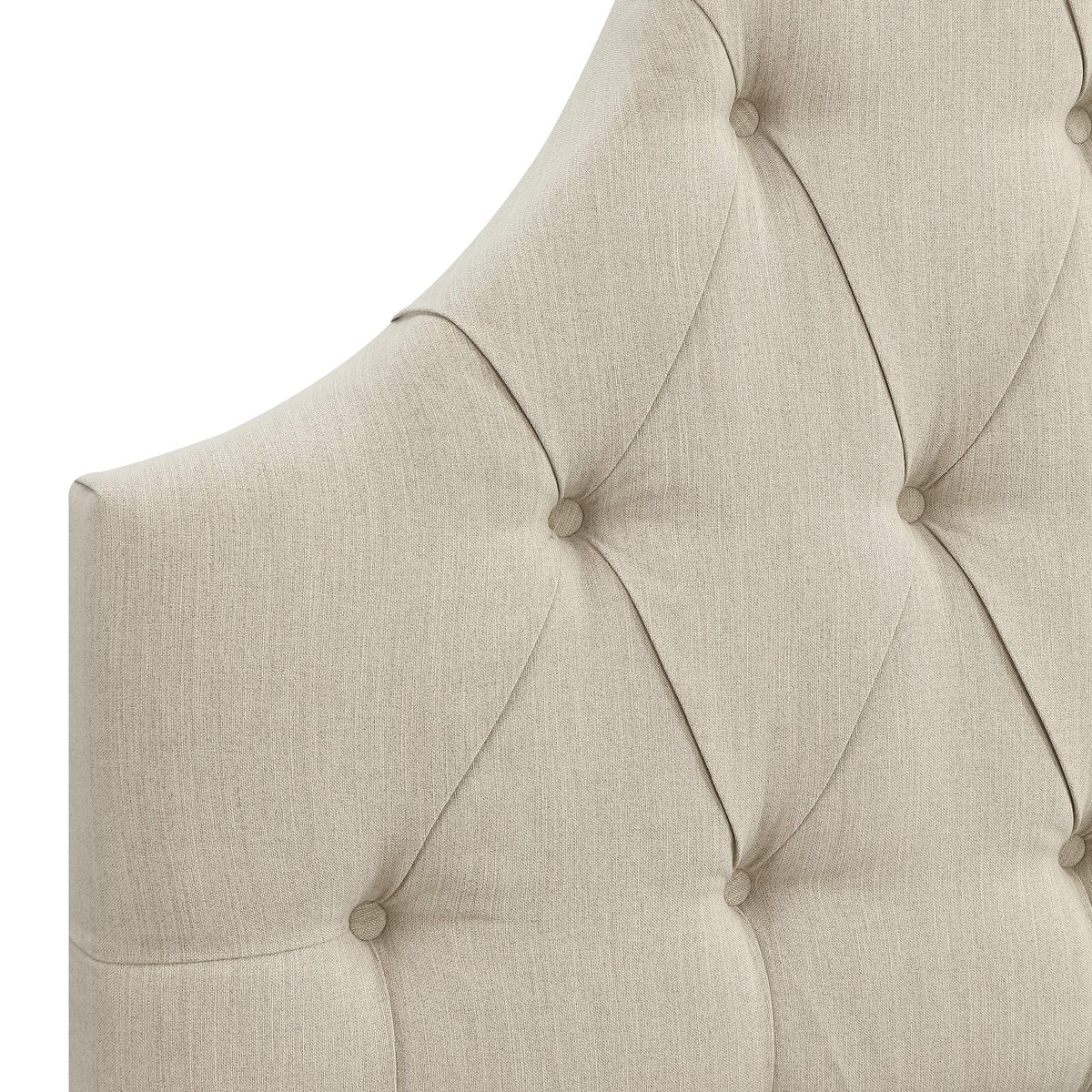 Amazon Brand – Ravenna Home Wolcott Adjustable Height Arched Tufted Headboard, King / California King Size Bed, Beige