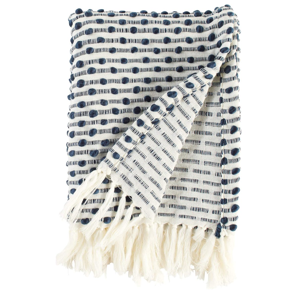 Rivet Bubble Textured Fringe Throw Blanket