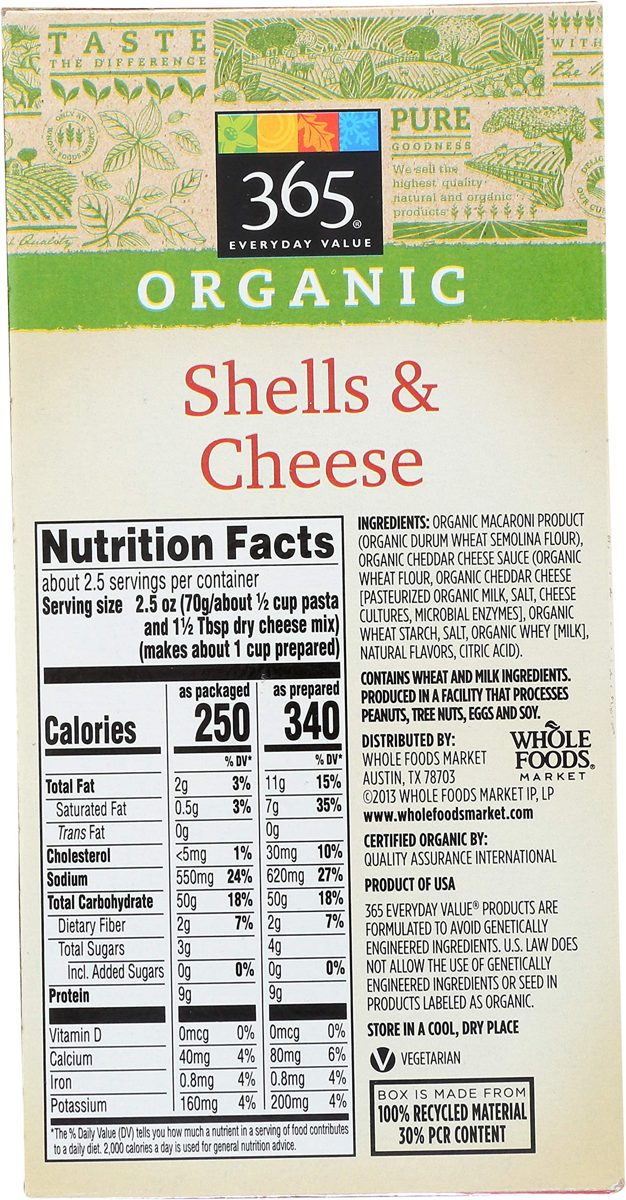 365 Everyday Value, Organic Shells & Cheese, 6 oz