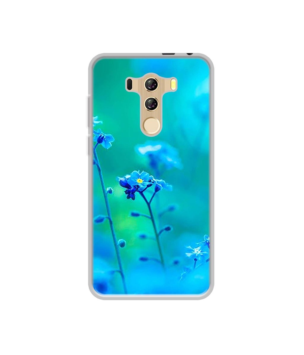 Amazon Brand - Solimo Designer Blue Flower UV Printed Soft Back Case Mobile Cover for I Kall K4