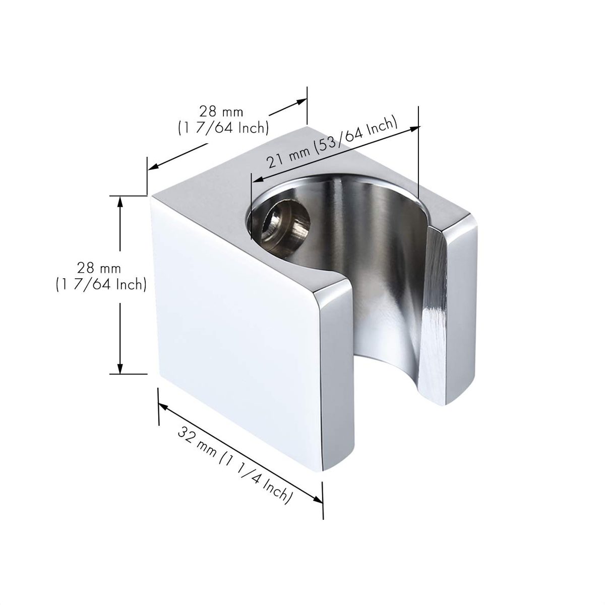 UMI.All Brass Handheld Shower Head Holder Bracket Wall Mount for Bathroom Hand Sprayer Wand or Toilet Hand Held Bidet Spray Square Chrome, C107-CH