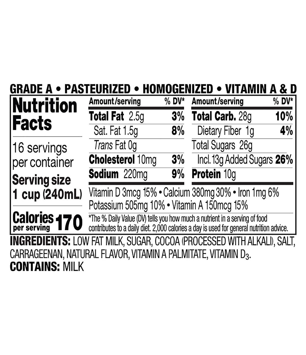 Amazon brand - Happy Belly Rfg 1% Chocolate Milk, 128 Fl. Oz
