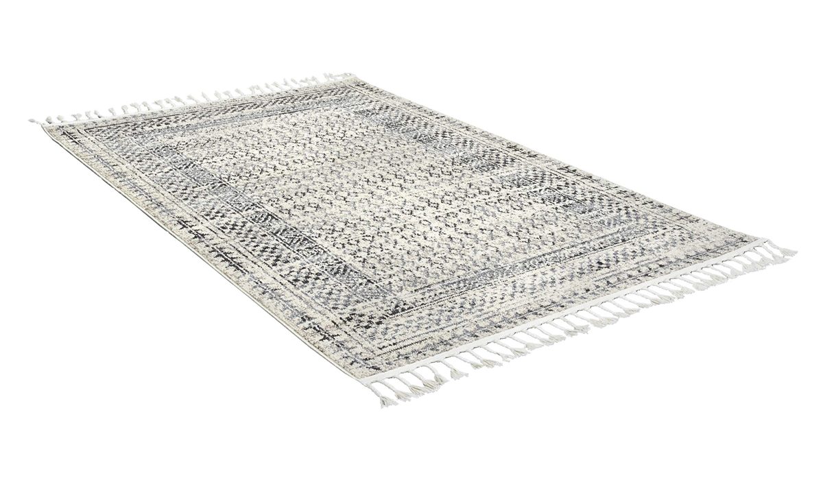 Amazon Brand – Stone & Beam Modern Vintage-Look Area Rug, 5 x 8 Foot, Ivory