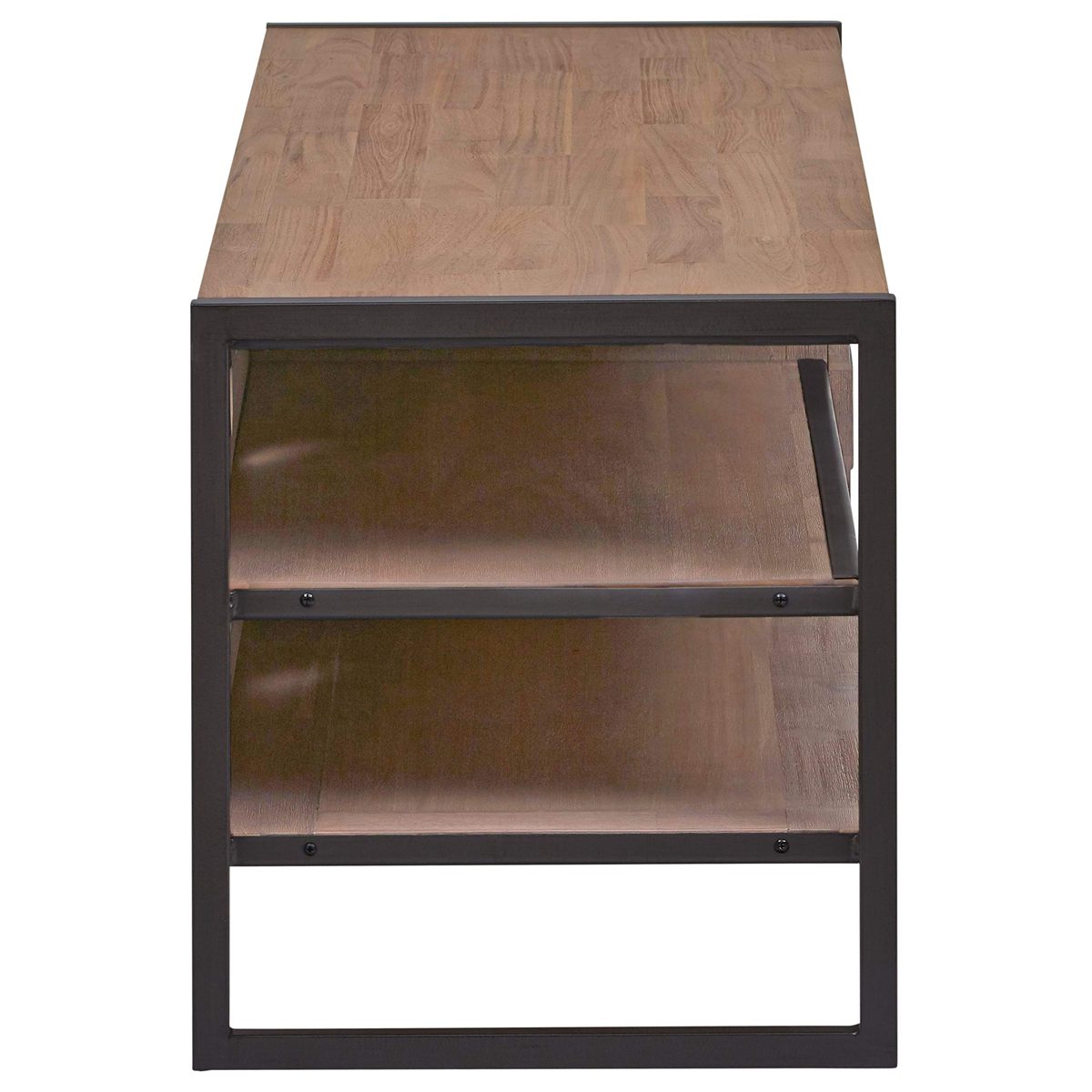 Amazon Brand – Rivet Roxmere Mid-Century Modern TV Media Console Center Stand, 59"W, Acacia Wood &amp; Dark Metal
