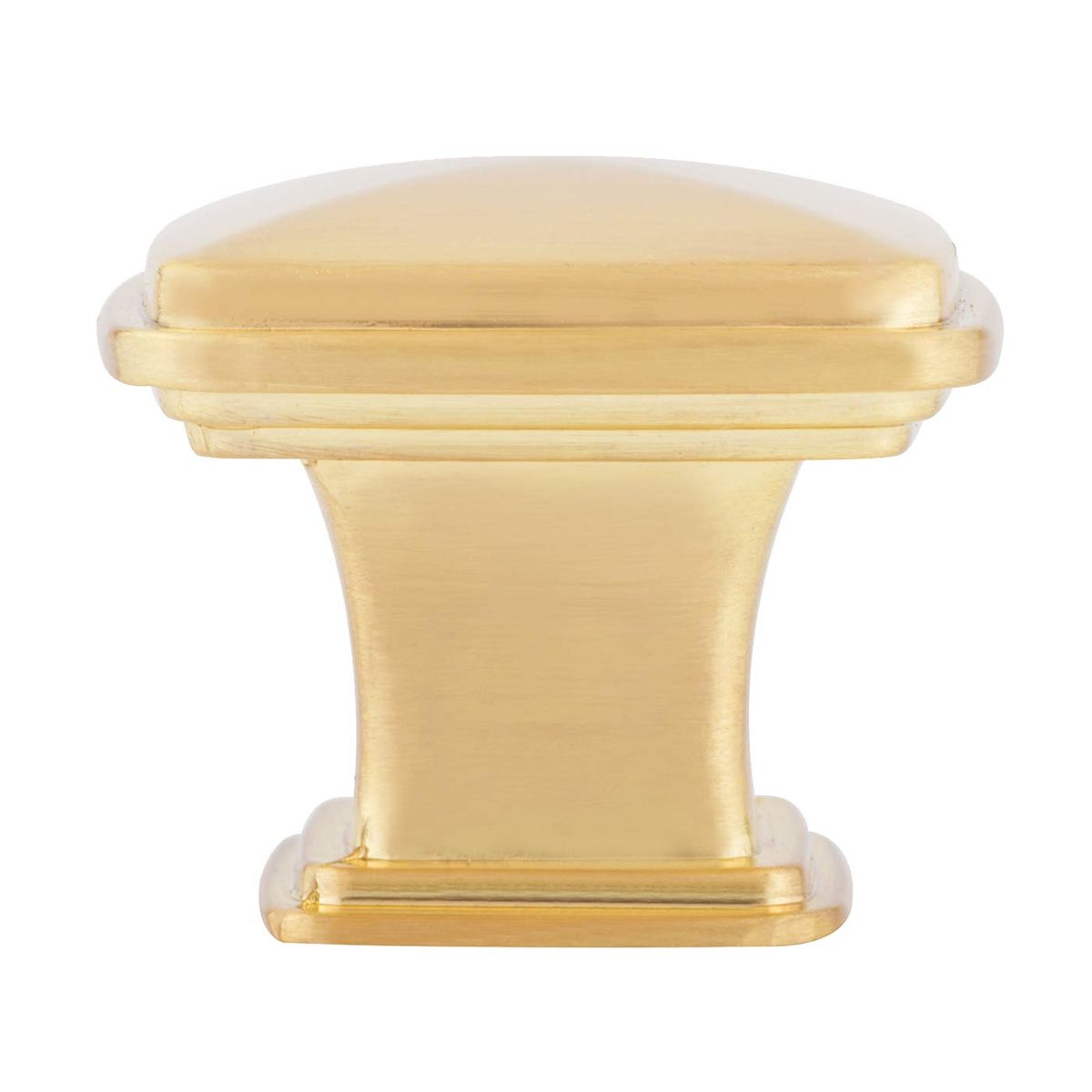AmazonBasics Traditional Square Cabinet Knob, 1.25" Diameter, Brushed Brass, 25-Pack