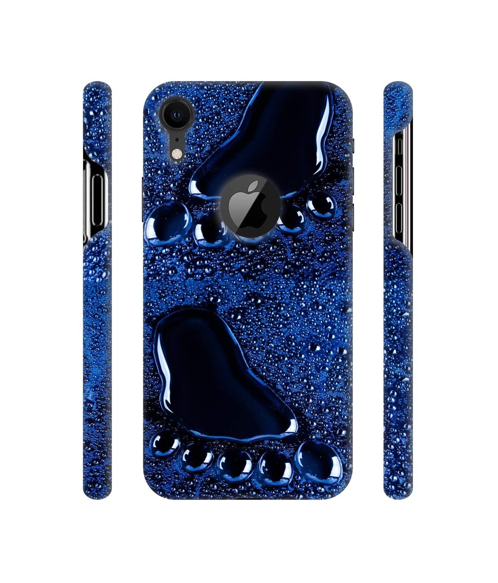 Amazon Brand - Solimo Designer Foot Impression 3D Printed Hard Back Case Mobile Cover for Apple iPhone XR (Logo Cut)