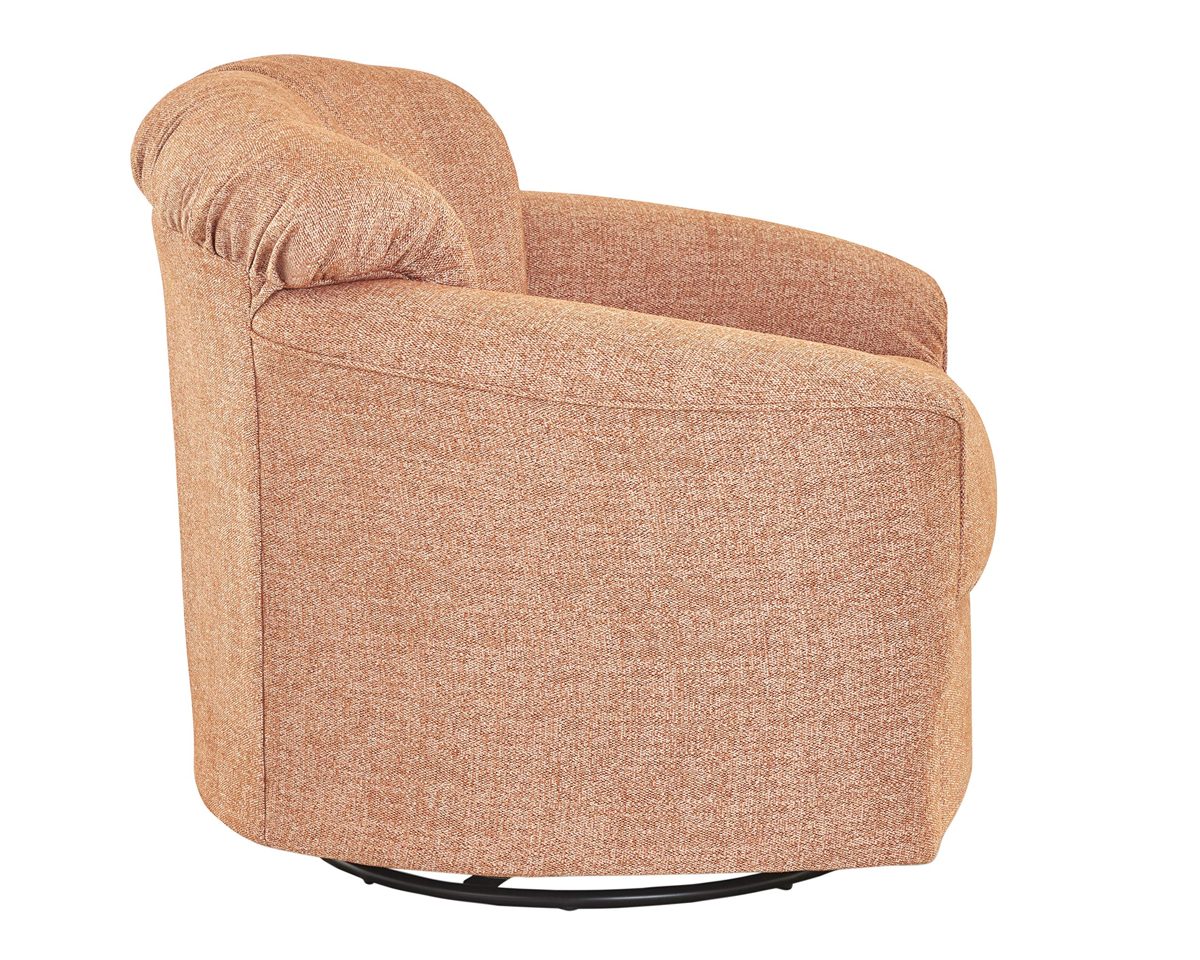 Amazon Brand – Stone & Beam Cherrie Upholstered Gliding Swivel Chair, 34" W, Tangerine