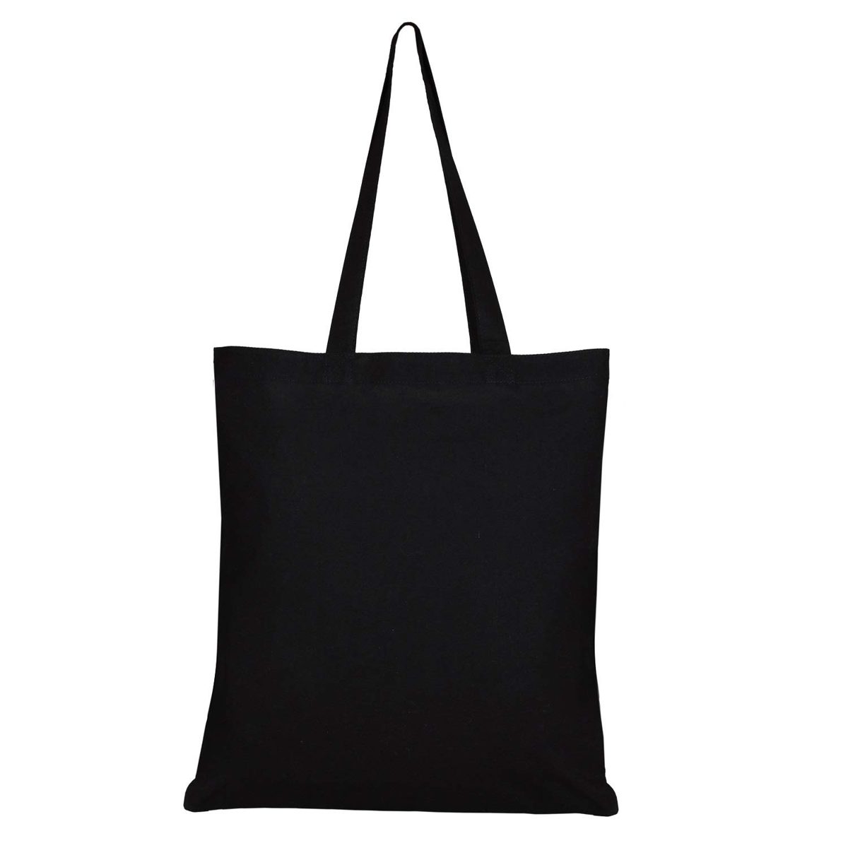 EONO Cotton Canvas Tote Bag Reusable Shopping Bag Grocery Shoulder Bags Eco-friendly Gifts for Women, Kids, Girls Handbags Printed Flowers - Black 0102A05