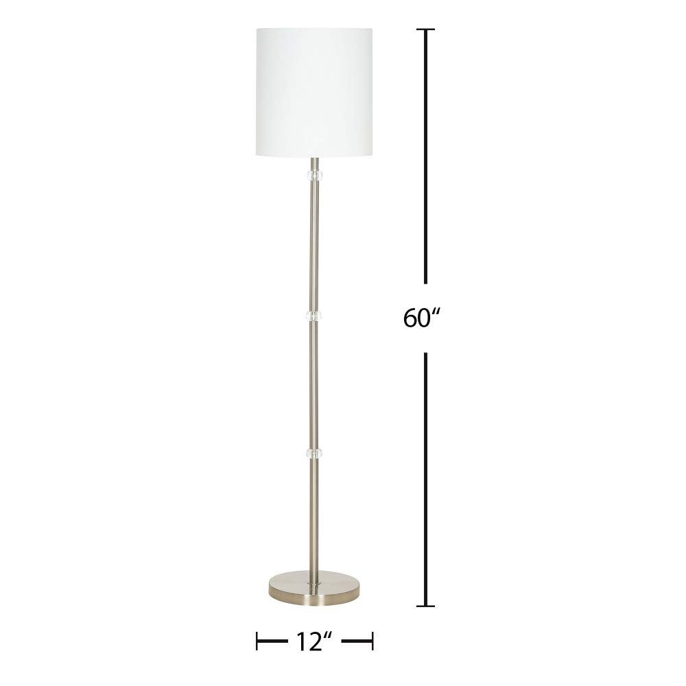 Amazon Brand – Ravenna Home Contemporary Metal Floor Lamp with Acrylic Ball Accents, LED Bulb Included, 60"H, Brushed Nickel