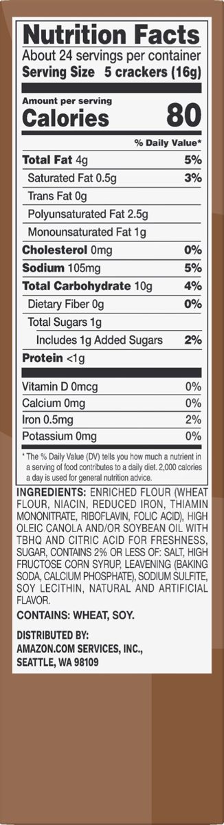 Amazon Brand - Solimo Snack Crackers, Original Flavor, 13.7 ounce