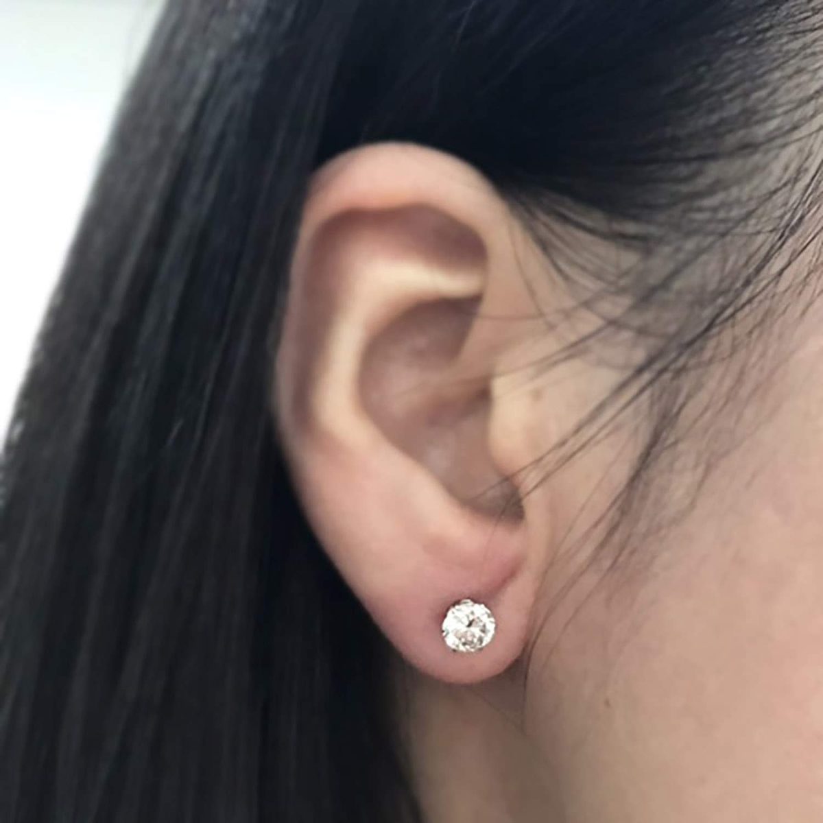 [Amazon Collection] Amazon Collection (AMBZO) Pt900 Stud Earrings 1.0ct 0.5x0.5ct 6 Prong (J.I1.VG Equivalent) ES0618PT-10