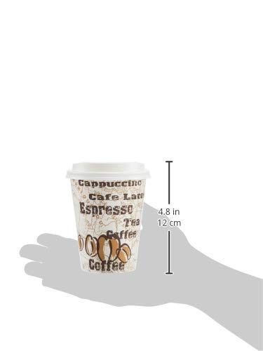 AmazonBasics Hot Cups with Lids, Café Design, 12 oz, 300-Count
