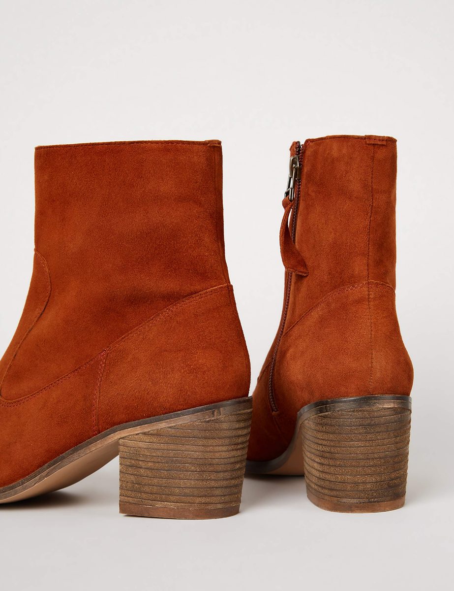 Amazon Brand - find. Casual Suede Ankle Boots, Orange Spice), US 7.5