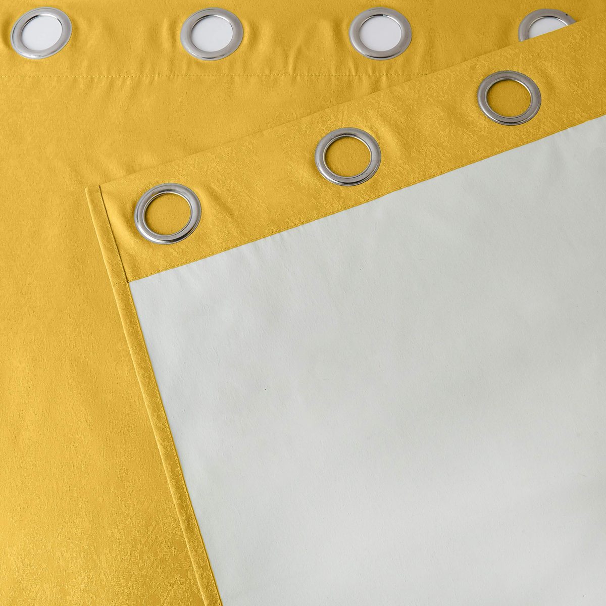 Amazon Brand - Solimo Magnolia Door Curtain, 7 feet - Set of 2 (Spanish Yellow)