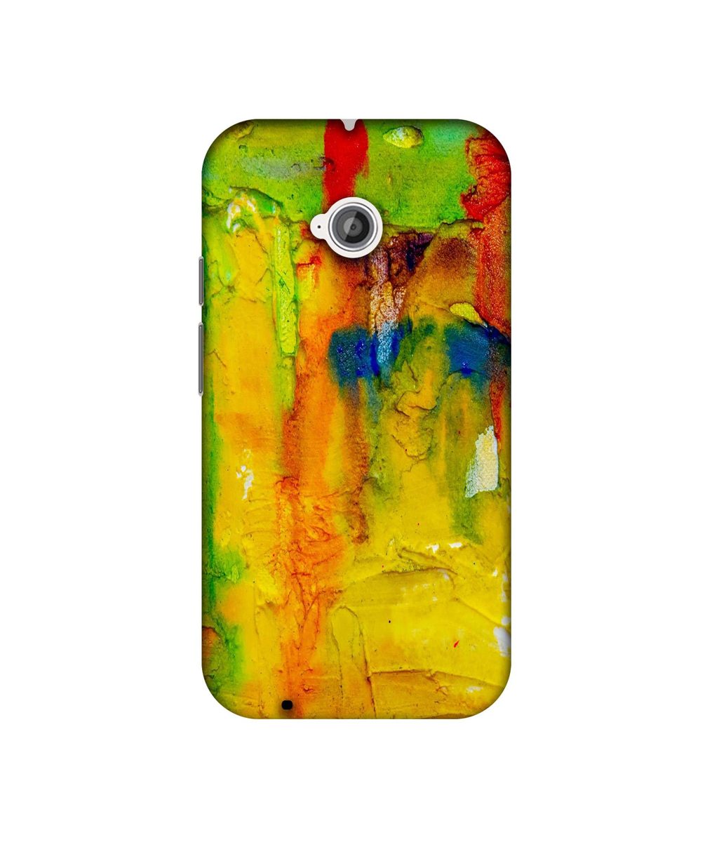 Amazon Brand - Solimo Designer Yellow and Green Paint 3D Printed Hard Back Case Mobile Cover for Motorola Moto E 2nd Generation