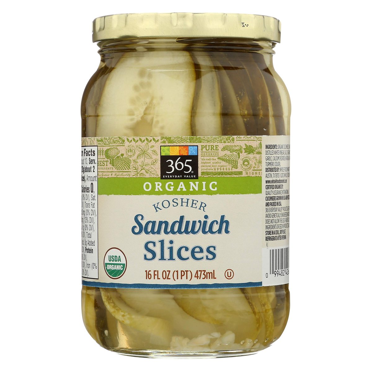 365 Everyday Value, Organic Sandwich Slices, 16 fl oz