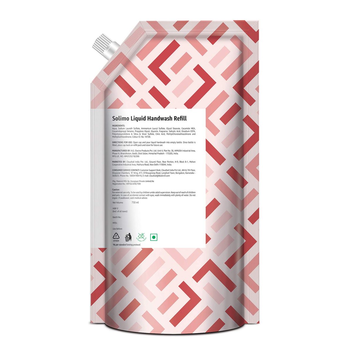 Amazon Brand - Solimo Antibacterial Handwash Liquid Refill, Rose - 750 ml