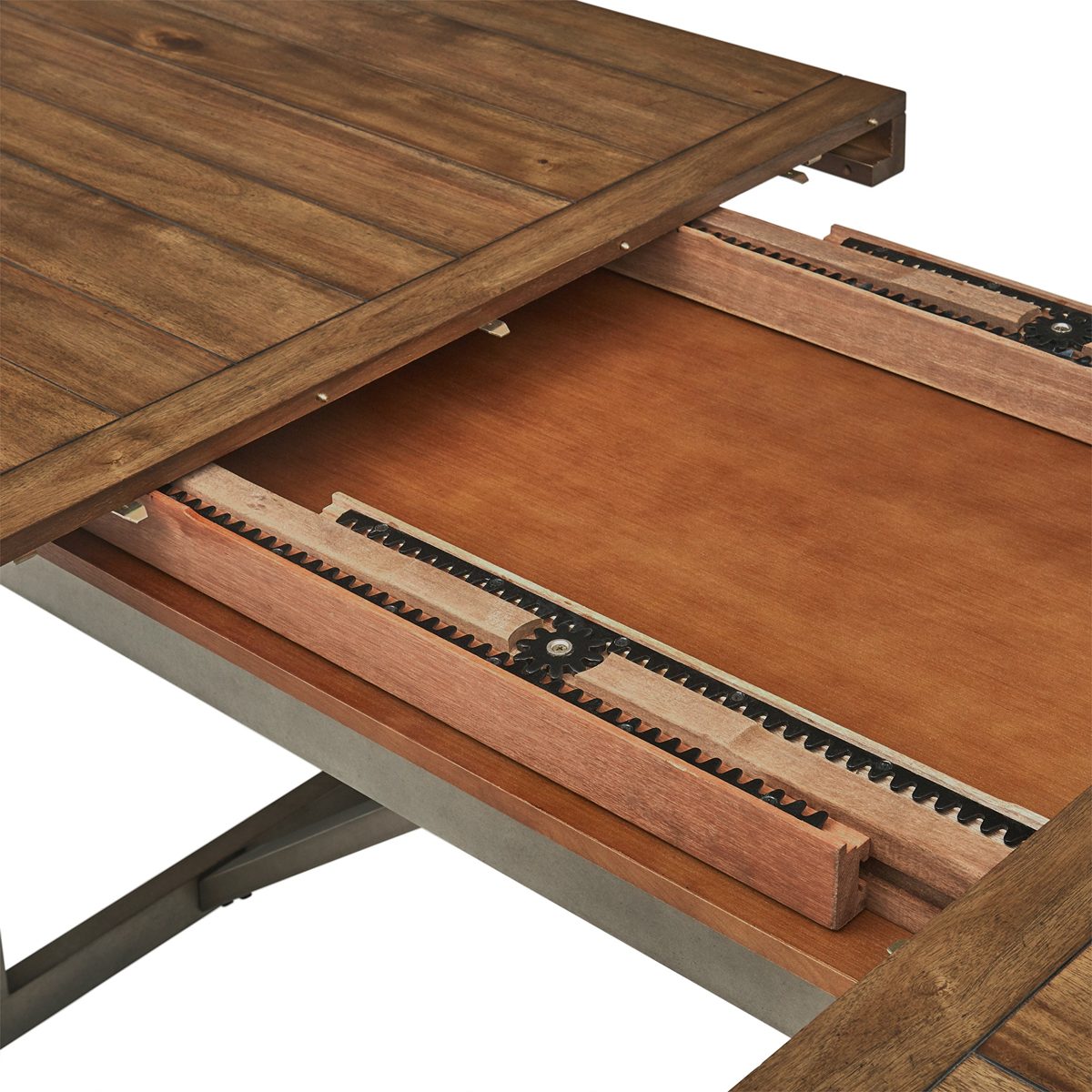 Amazon Brand – Stone & Beam Hughes Casual Farmhouse Wood Dining Kitchen Table, 60-80"L, Brown