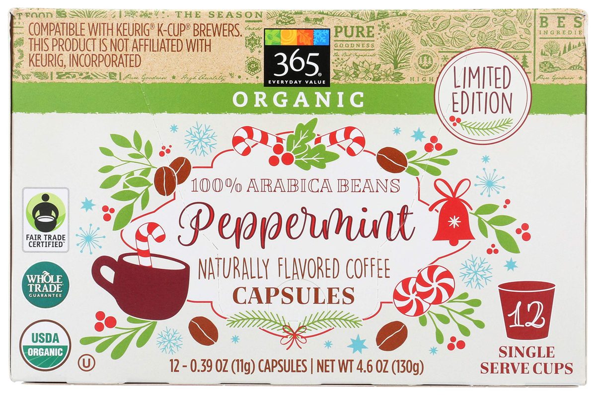 365 Everyday Value, Coffee Peppermint Capsule Organic, 0.92 Gram, 12 Pack